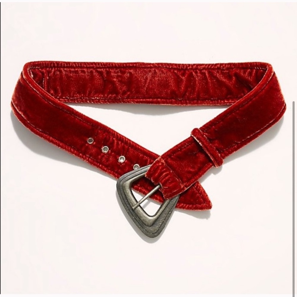 Free People Red Belt with Silver Buckle - Picture 3 of 4